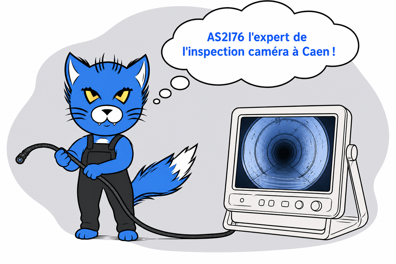 Mascotte AS2I76 – Inspection caméra canalisation à Caen