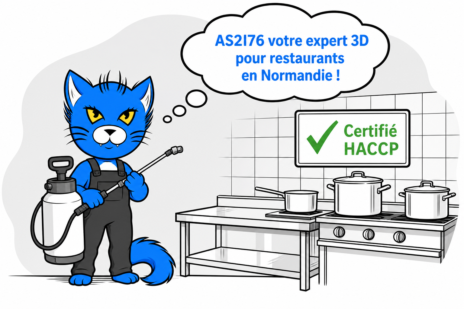 Mascotte AS2I76 – Plan de sanitation pour restaurants en Normandie