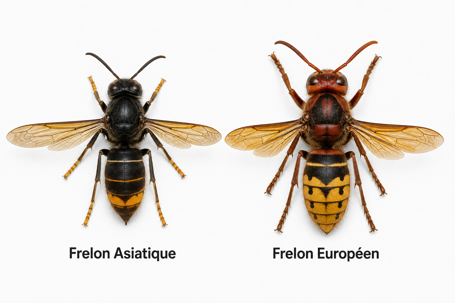 comparaison frelon asiatique